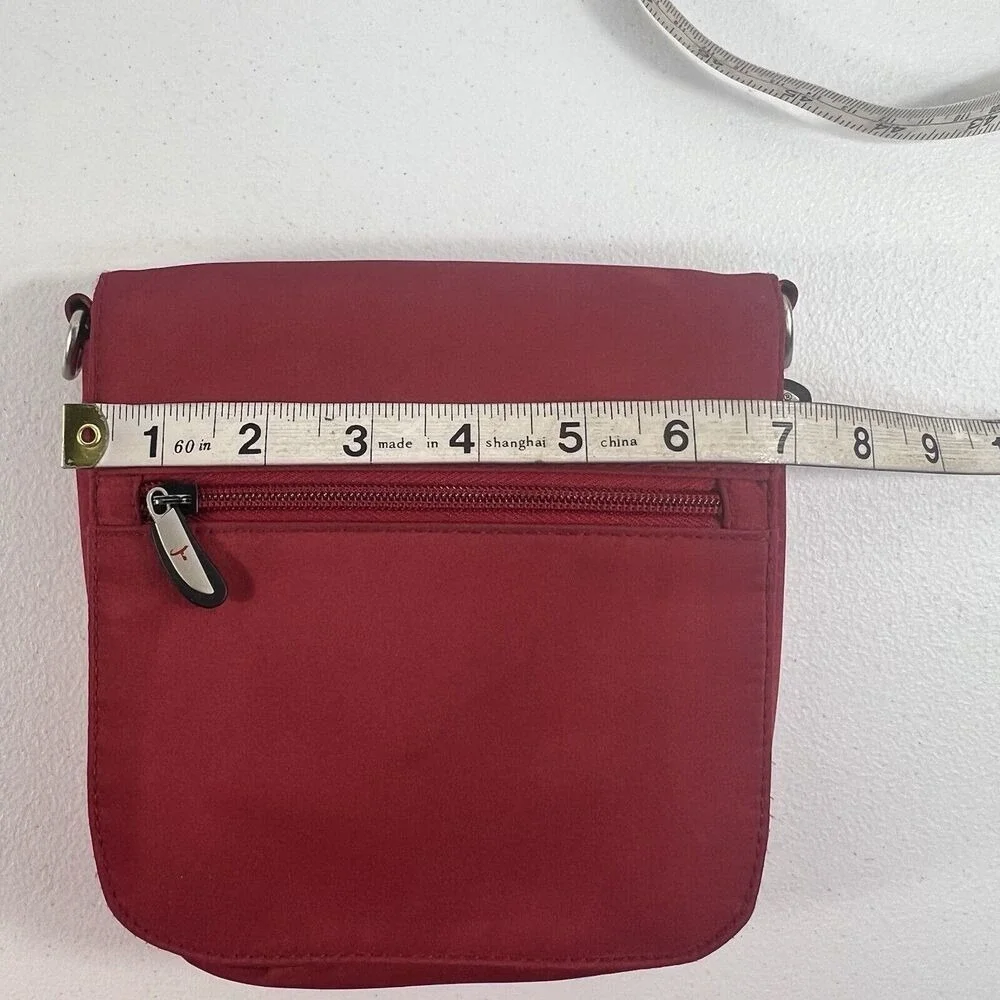 Travelon Crossbody‎ Convertible Waist Belt Bag Polyester Zip Pocket Travel Red